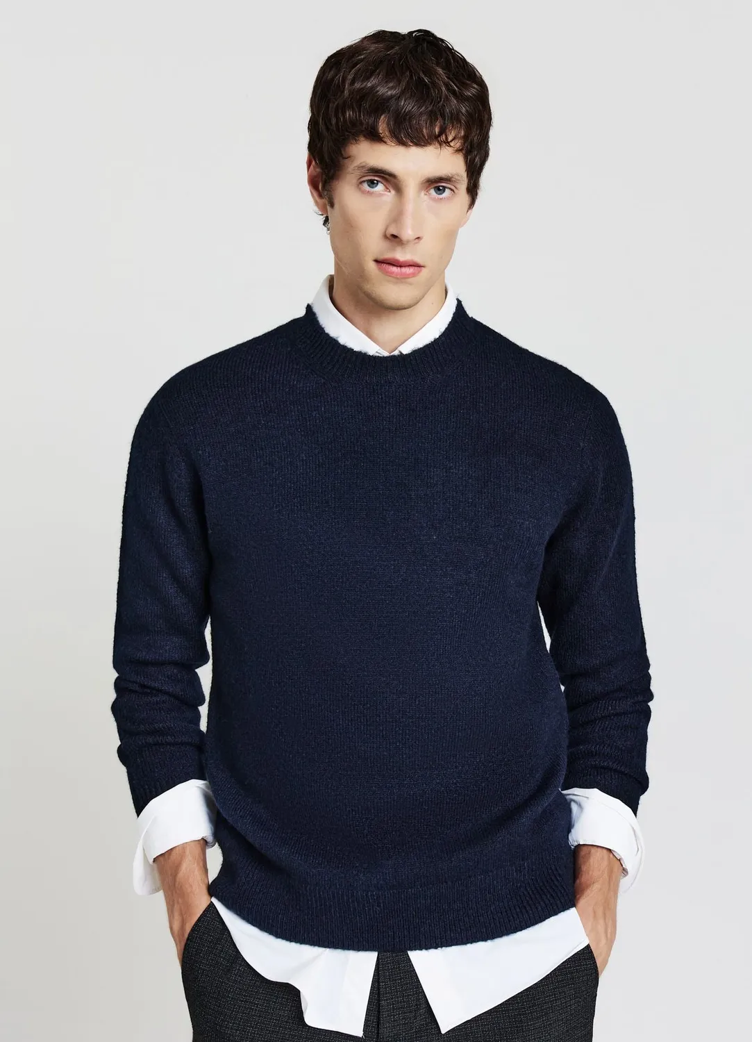 Calliope pull col rond uni homme coupe regular