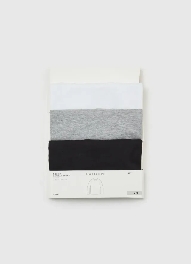 Calliope lot 3 tee-shirts garçon manches longues coton