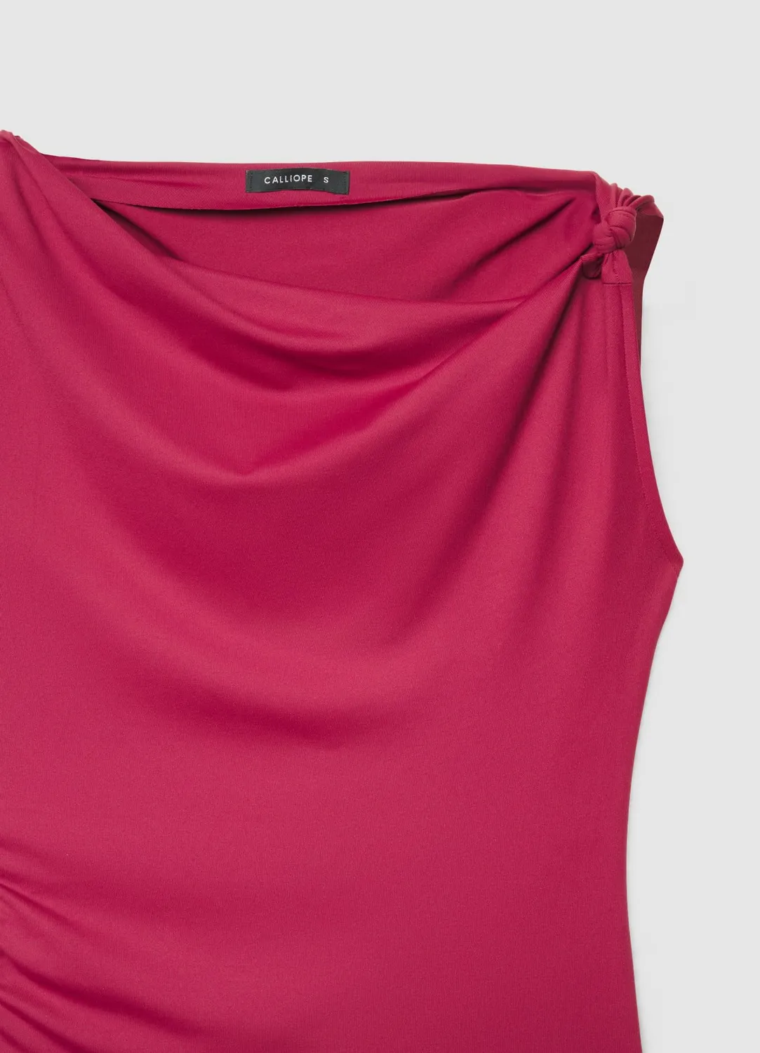 Calliope top asymétrique femme drapé à nœud