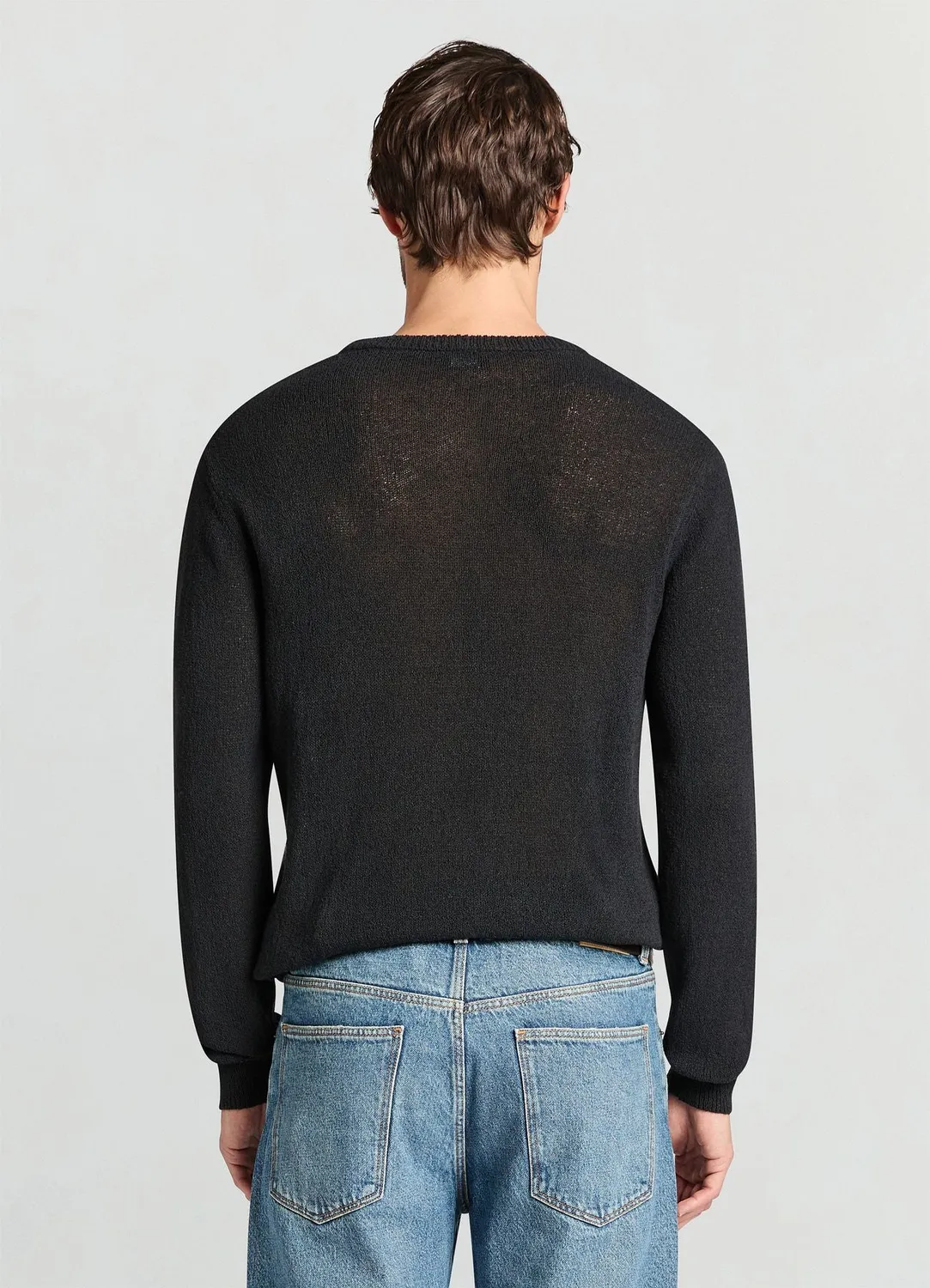 Calliope pull homme col rond uni côtes