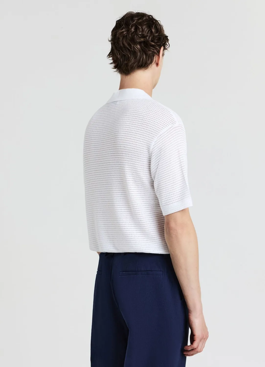 Calliope polo homme t-shirt ajouré uni coton