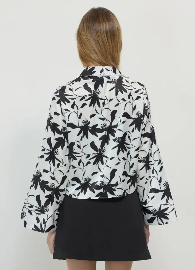 Calliope chemise satinée imprimé manches longues femme