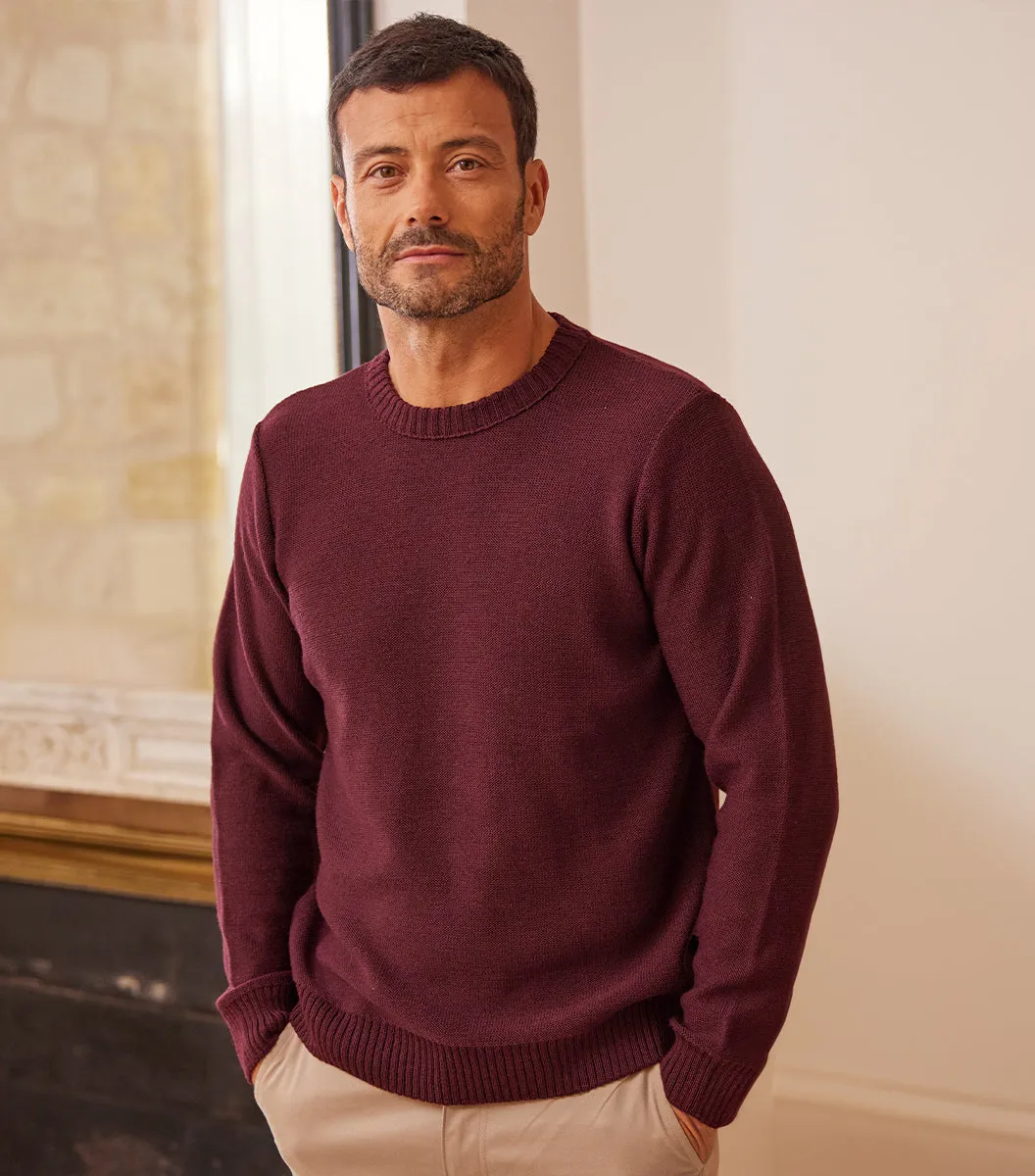 Cocorico pull homme laine bordeaux 50% laine