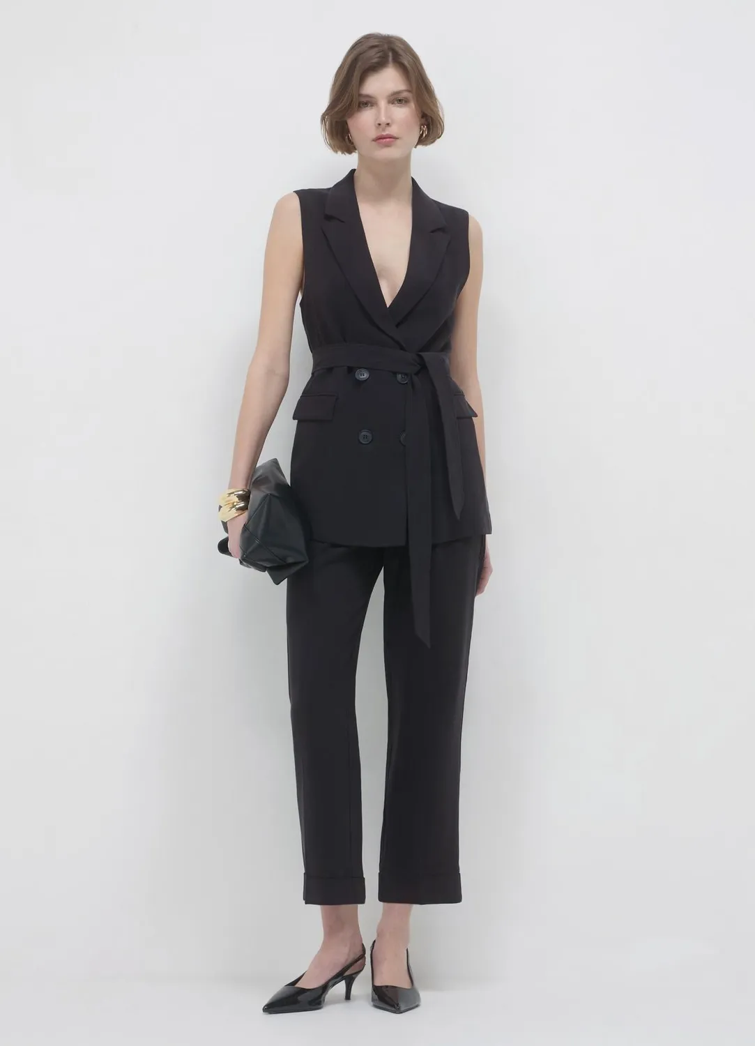 Calliope gilet femme double boutonnage ceinturé