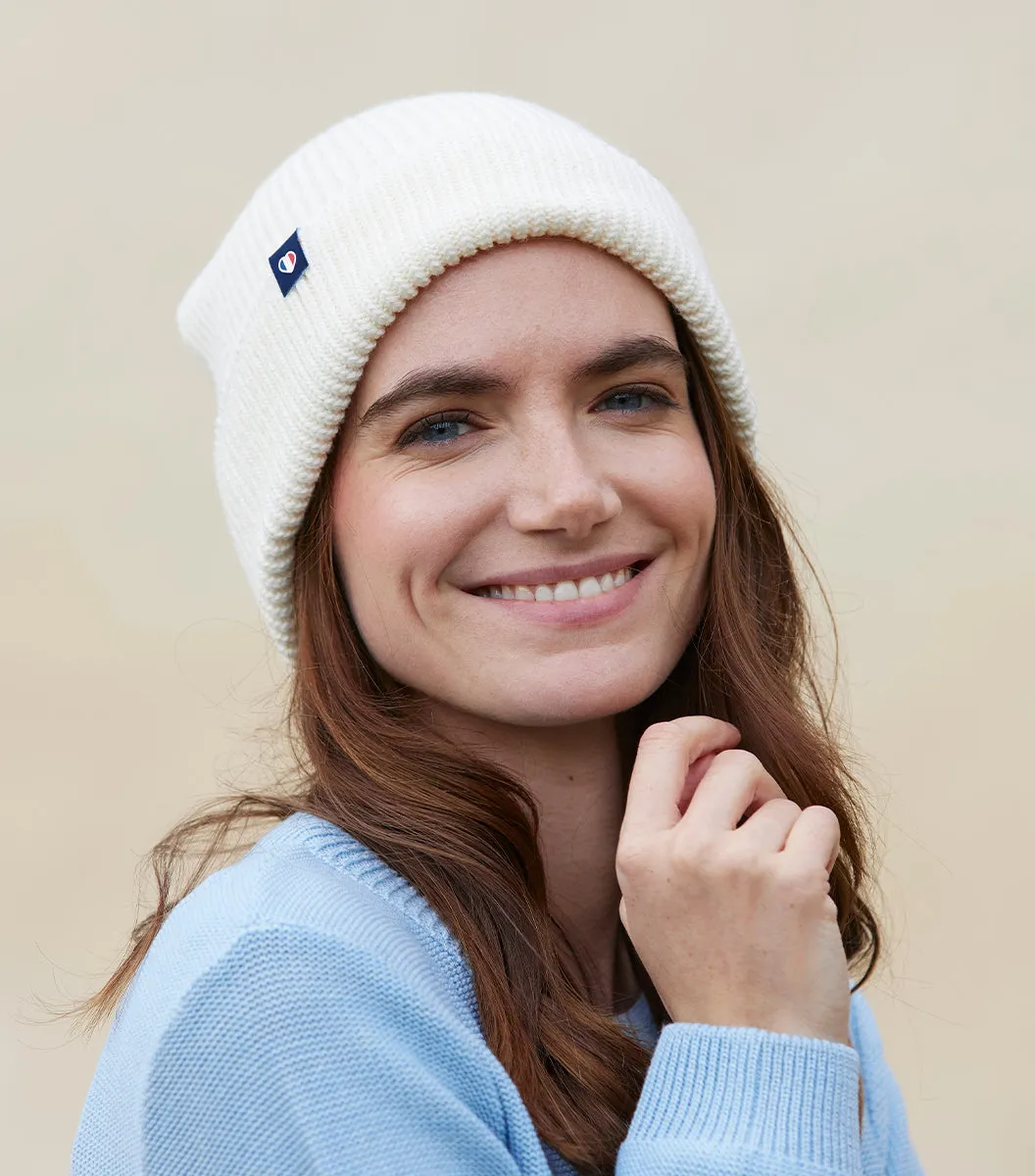 Cocorico bonnet femme écru laine mérinos
