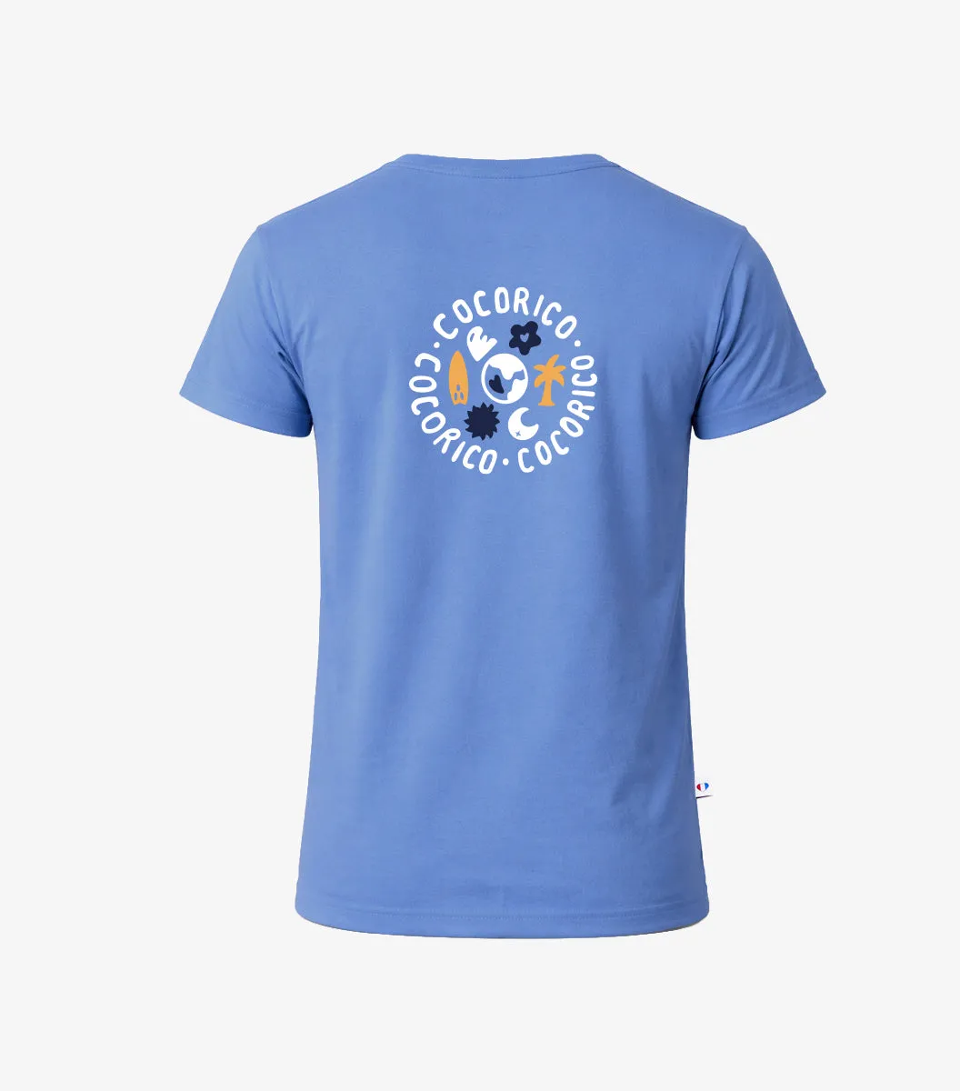 Cocorico Voyage t-shirt pyjama homme bleu riviera coton