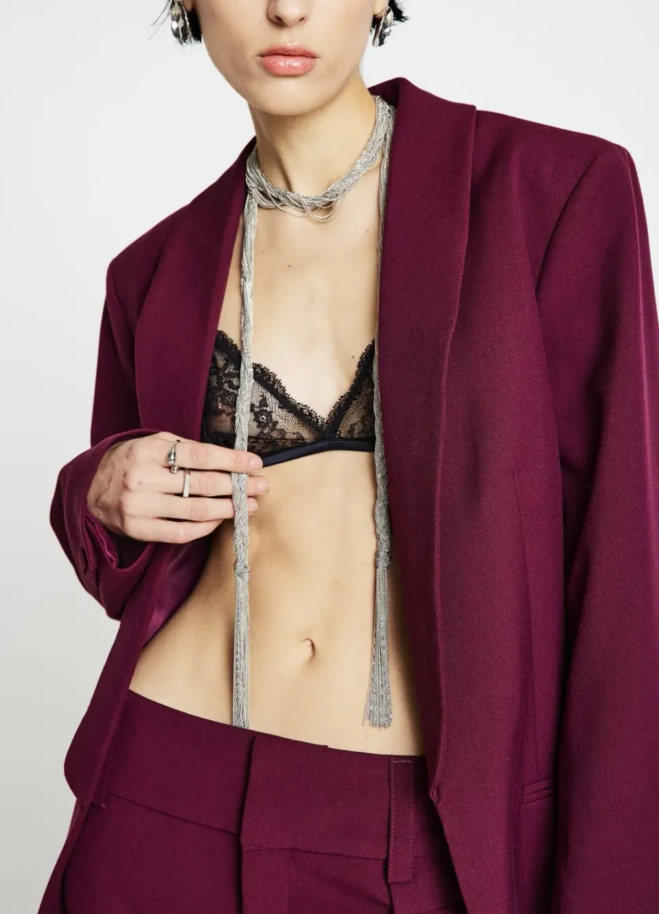 Calliope franges collier choker chaînes femme TU