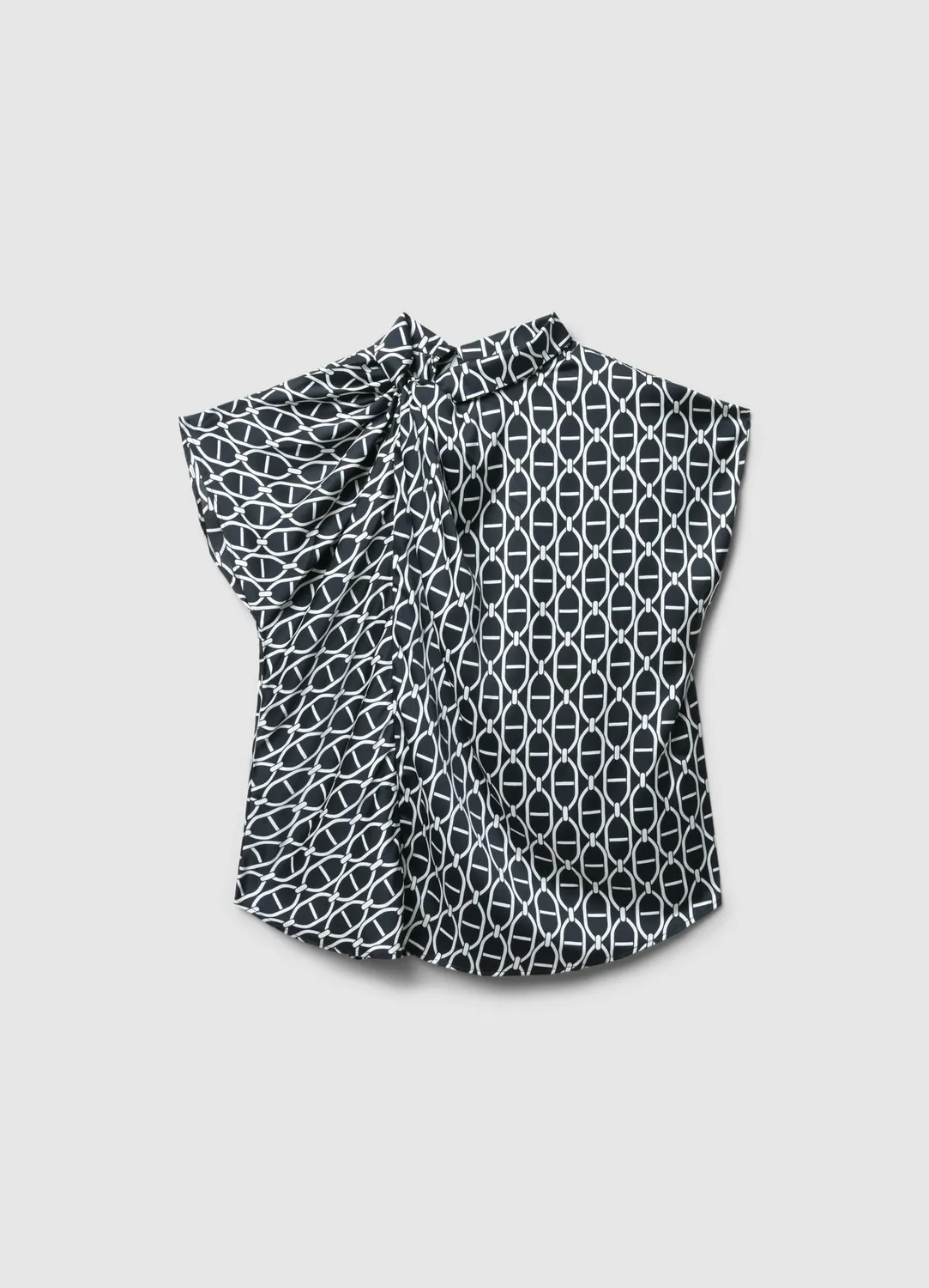 Calliope chemise sans manches col coréen nœud