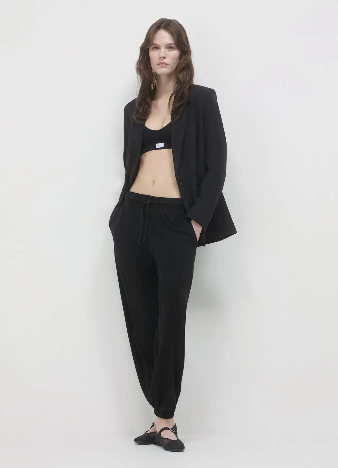 Calliope jogging femme coton lourd poches coupe droite
