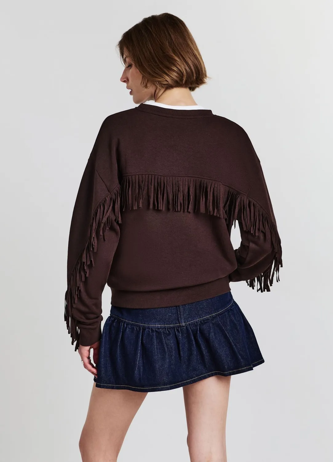 Calliope sweat femme franges col rond