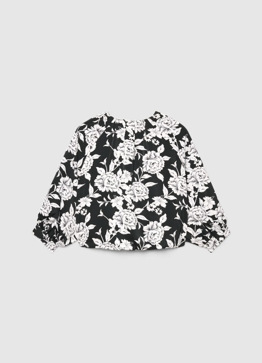 Calliope blouse satinée fleurs manches ballon femme