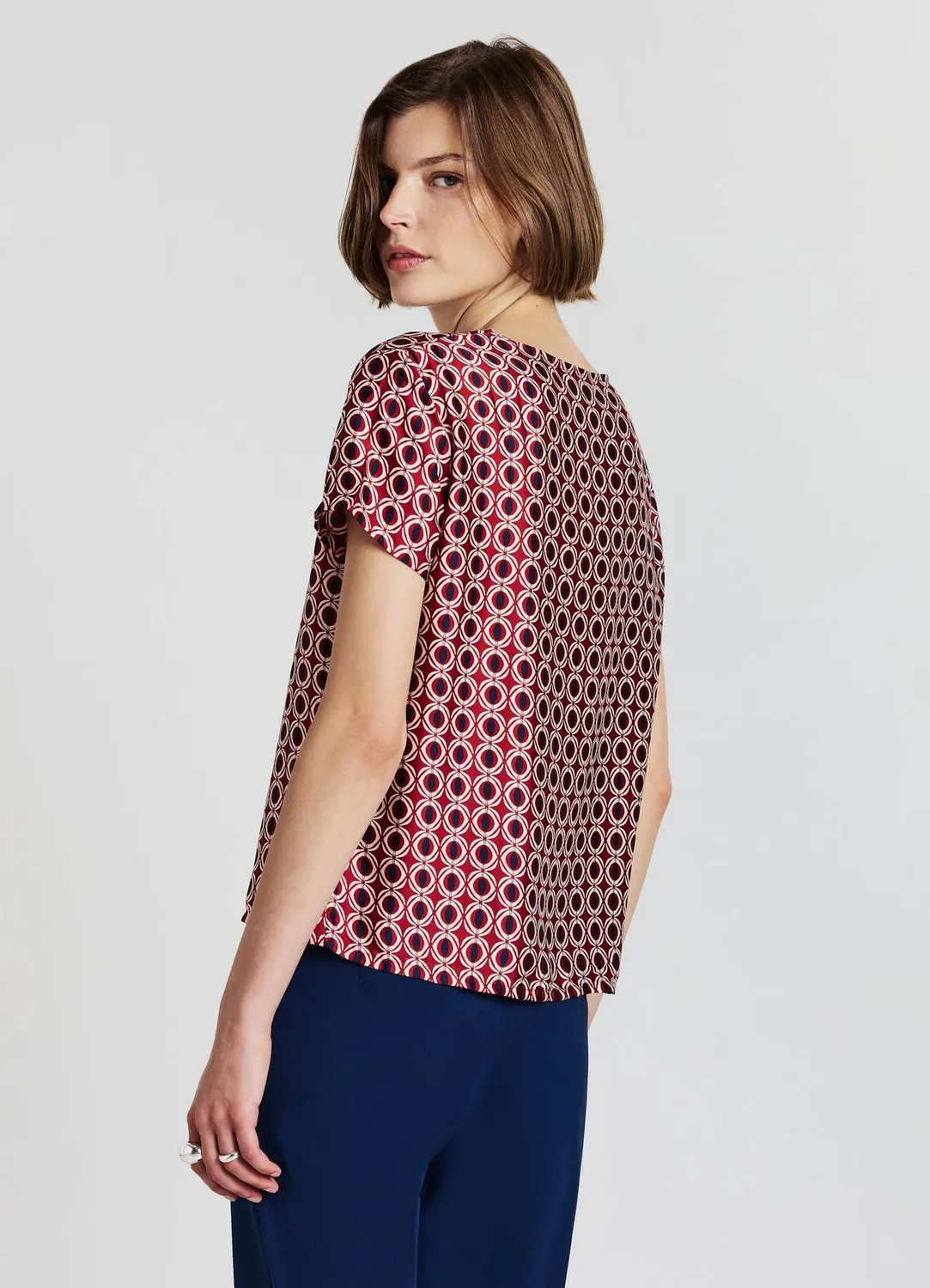 Calliope t-shirt satiné fantaisie femme col rond
