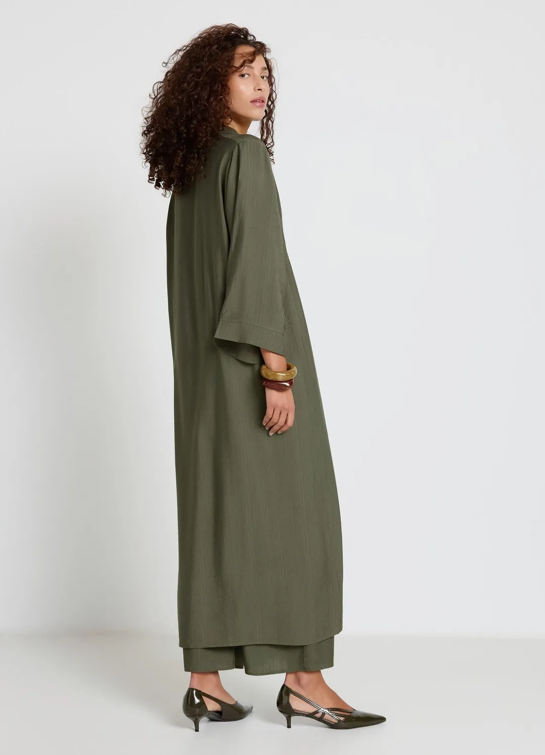 Calliope kimono long uni femme manches 3/4