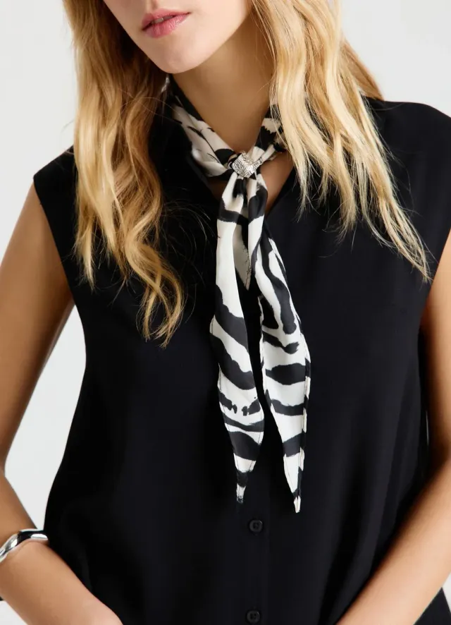 Calliope animalier foulard femme avec anneau 103 cm