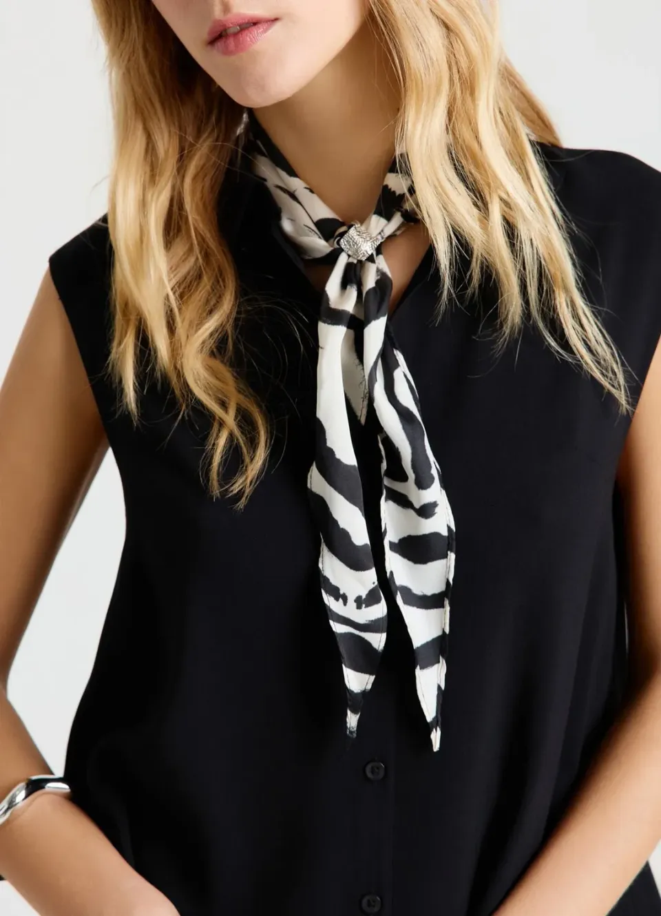 Calliope animalier foulard femme avec anneau 103 cm