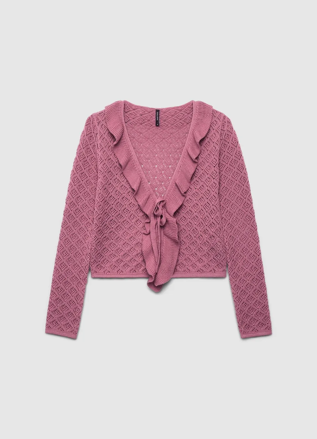 Calliope cardigan femme col V volants noué