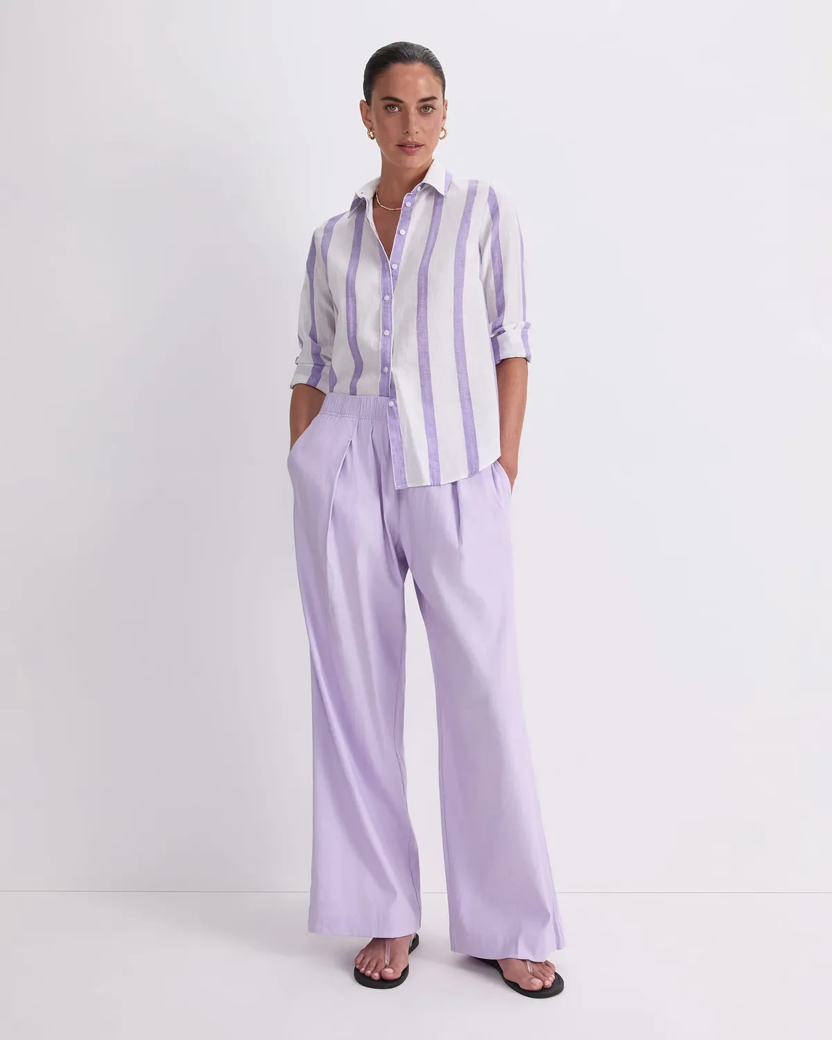 SportsCraft Dee chemise lin rayée femme