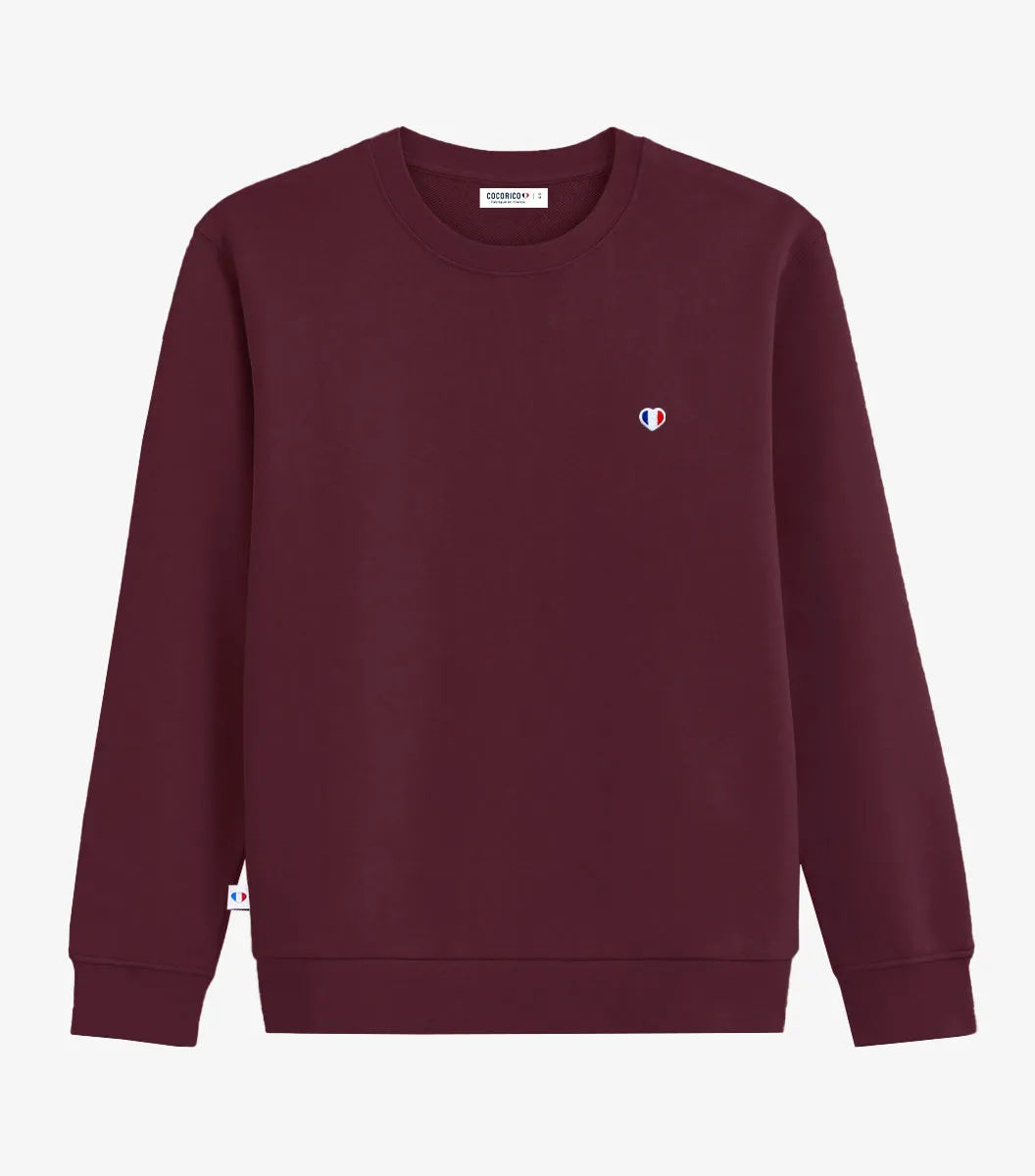 Cocorico Iconique sweat homme bordeaux coton