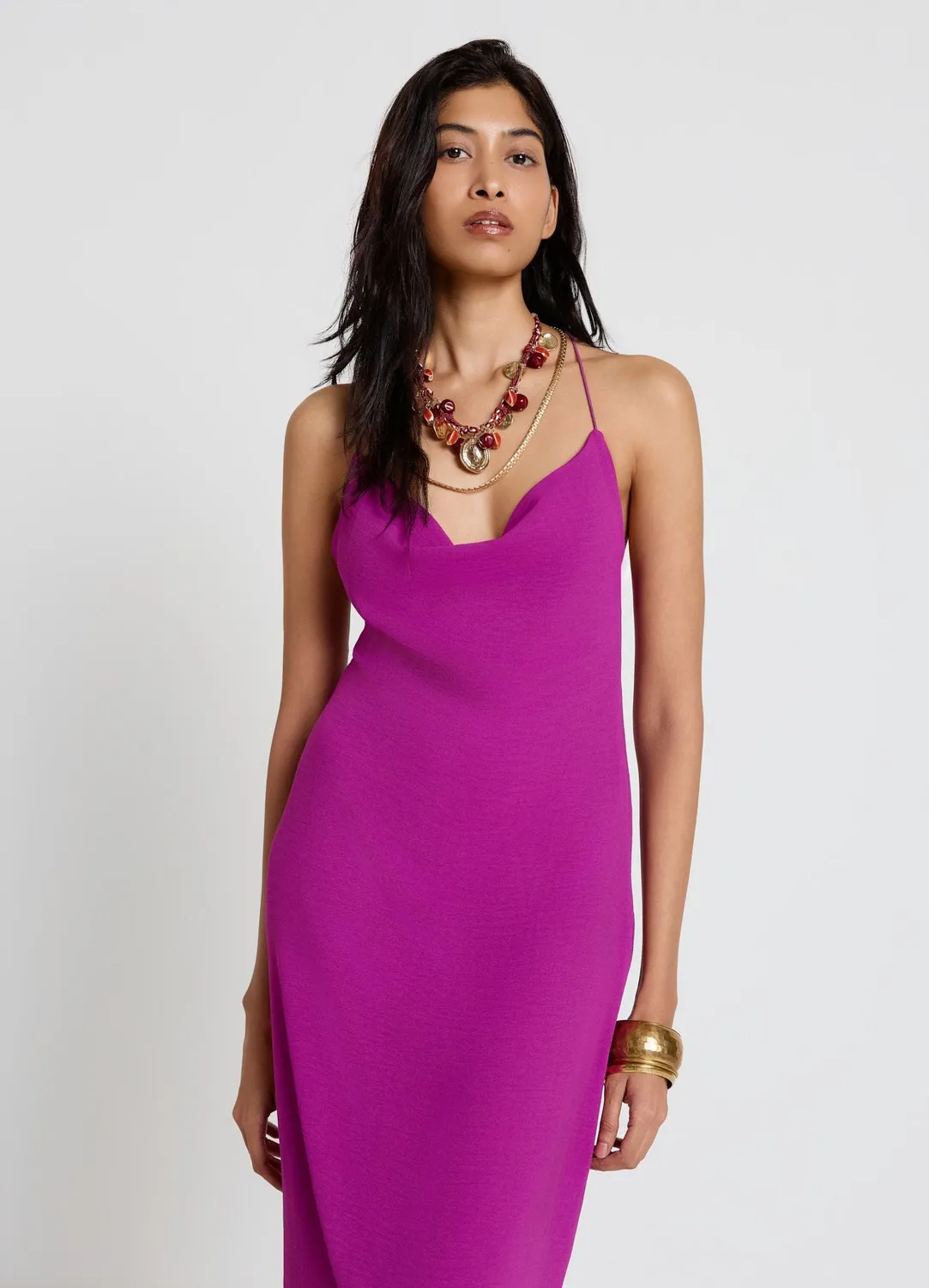 Calliope robe longue femme dos croisé fente