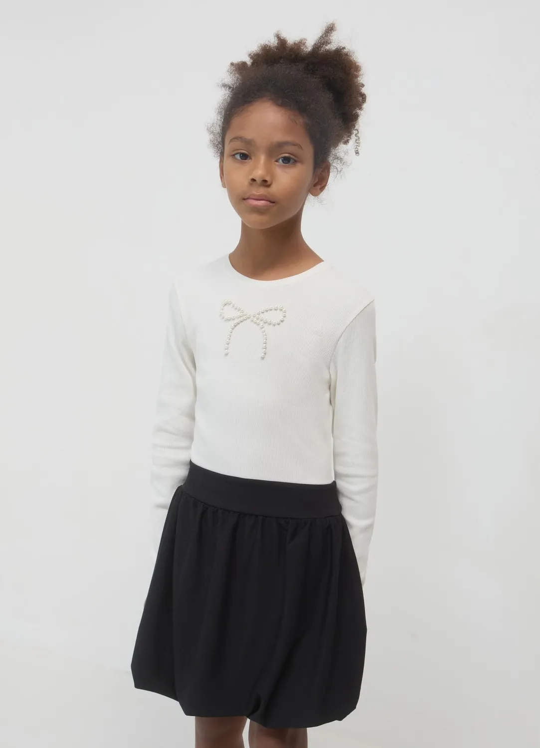 Calliope robe fille bitissu perles manches longues 8-9 ans