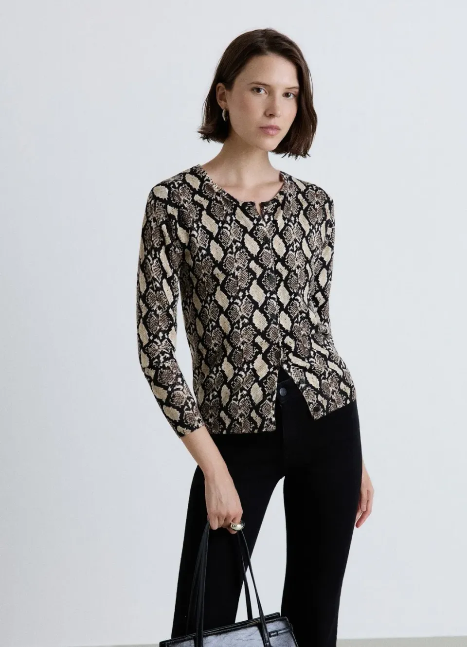 Calliope cardigan imprimé animalier col V femme