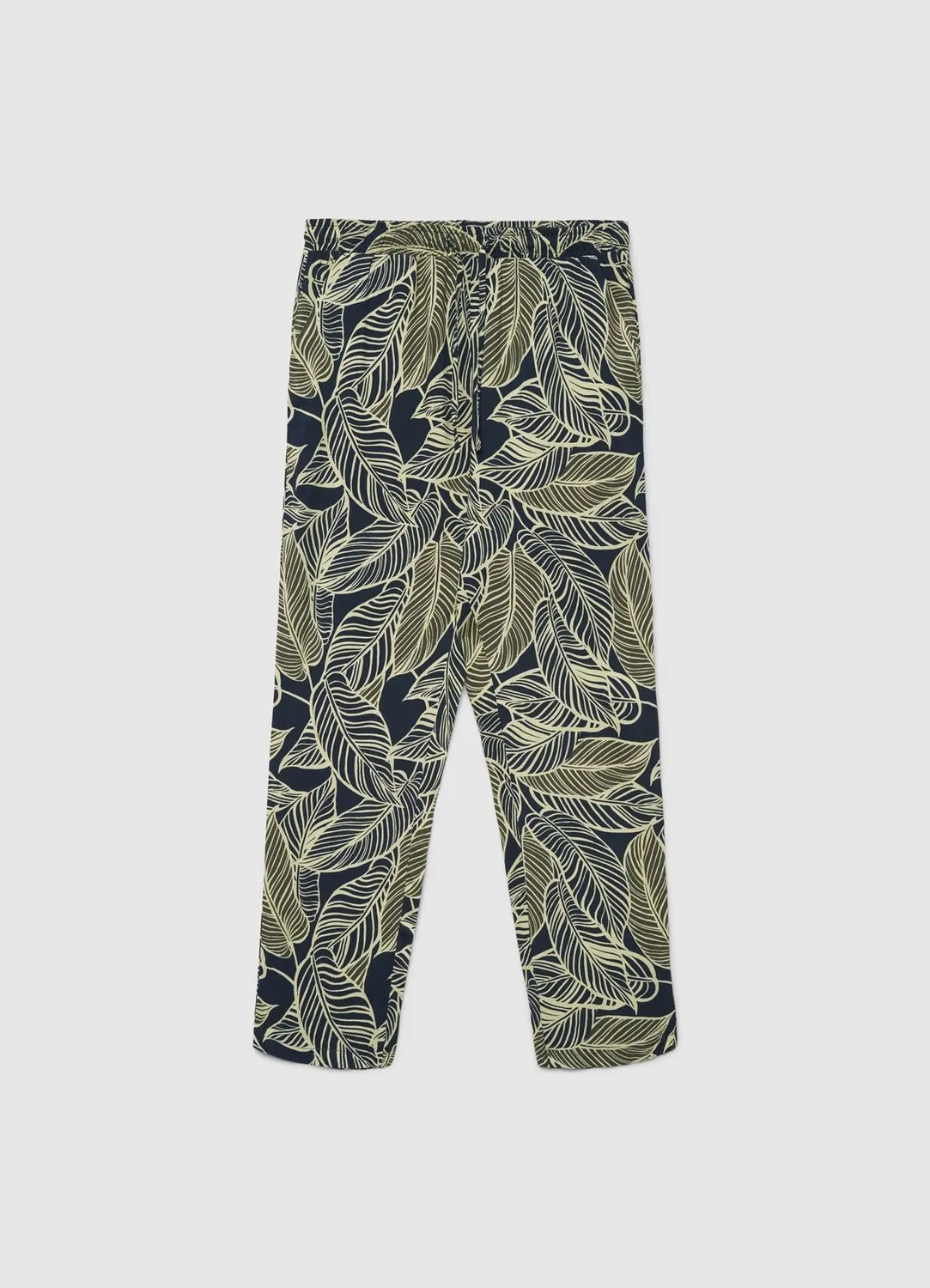 Calliope pantalon feuillage femme cordon taille droite