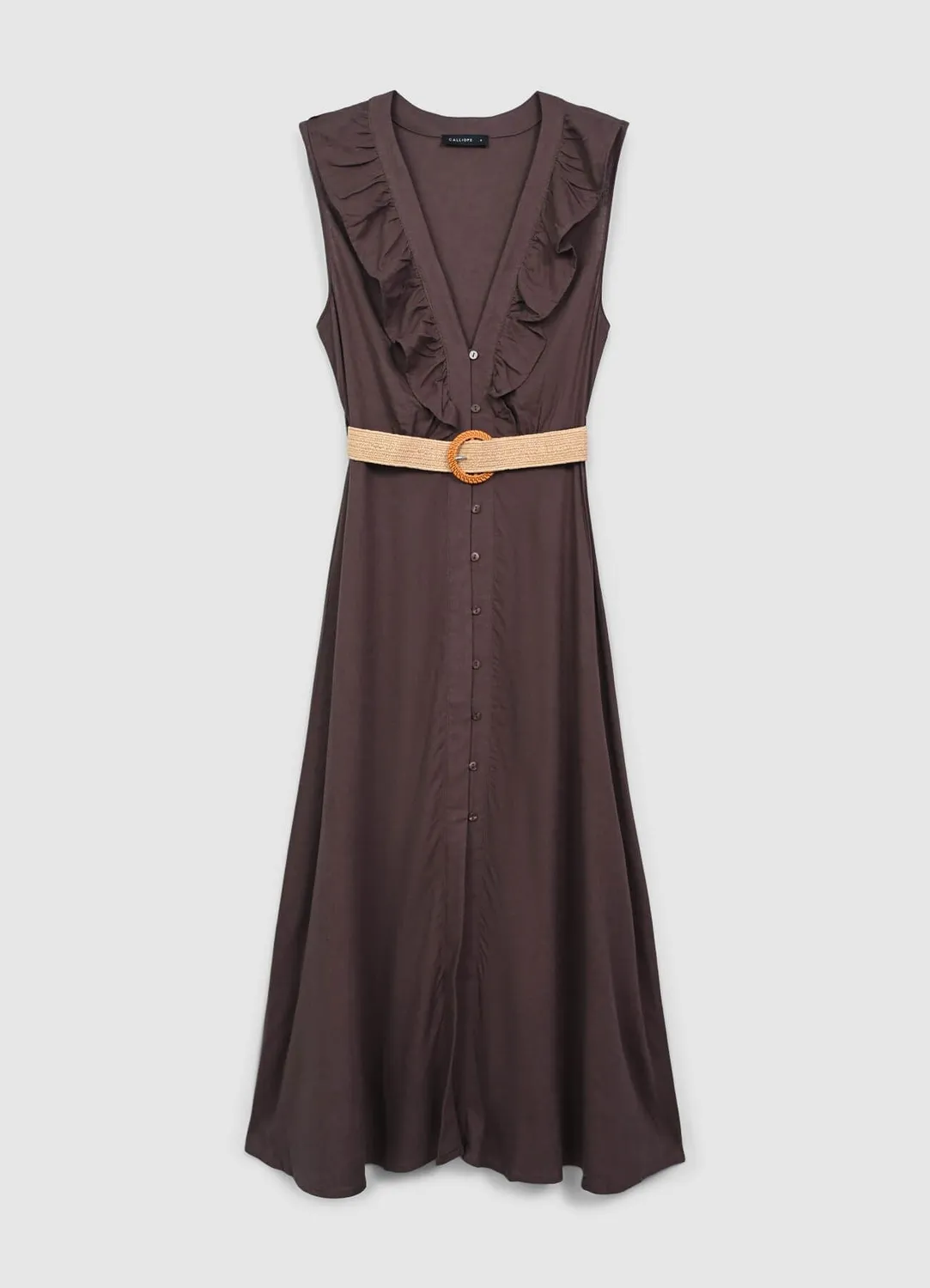 Calliope Robe chemisier ceinture robe longue femme