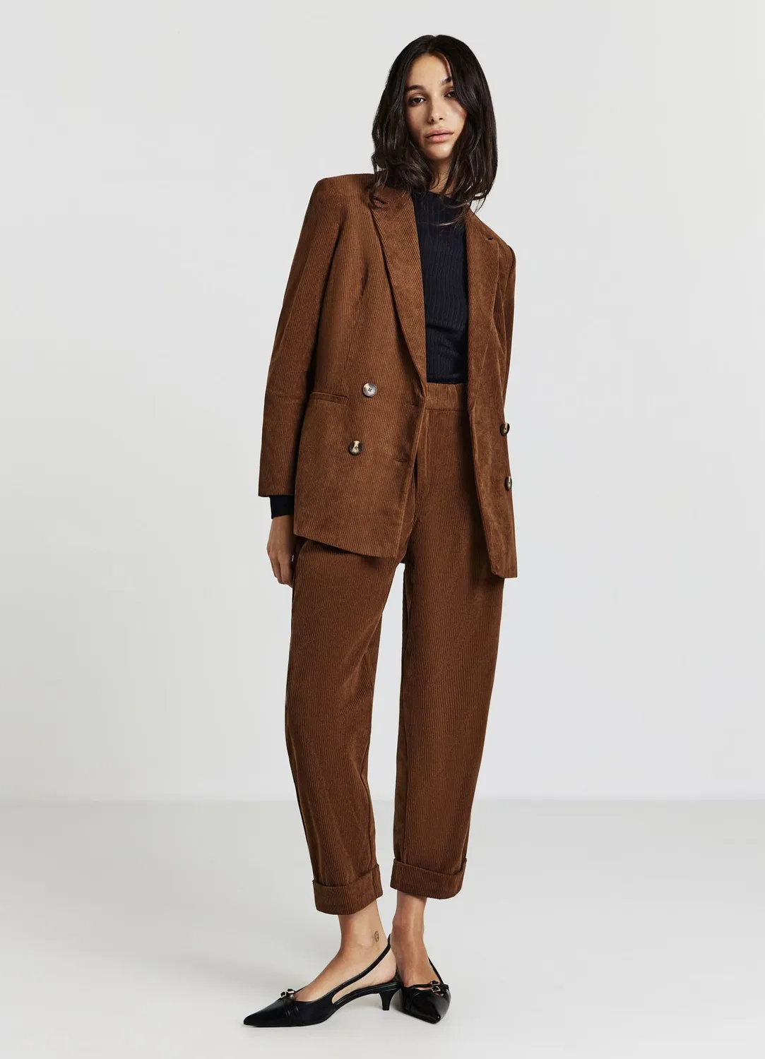 Calliope veste double boutonnage effet velours femme