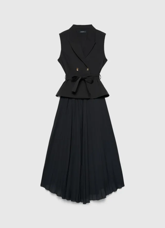 Calliope Robe gilet femme plissée à ceinture