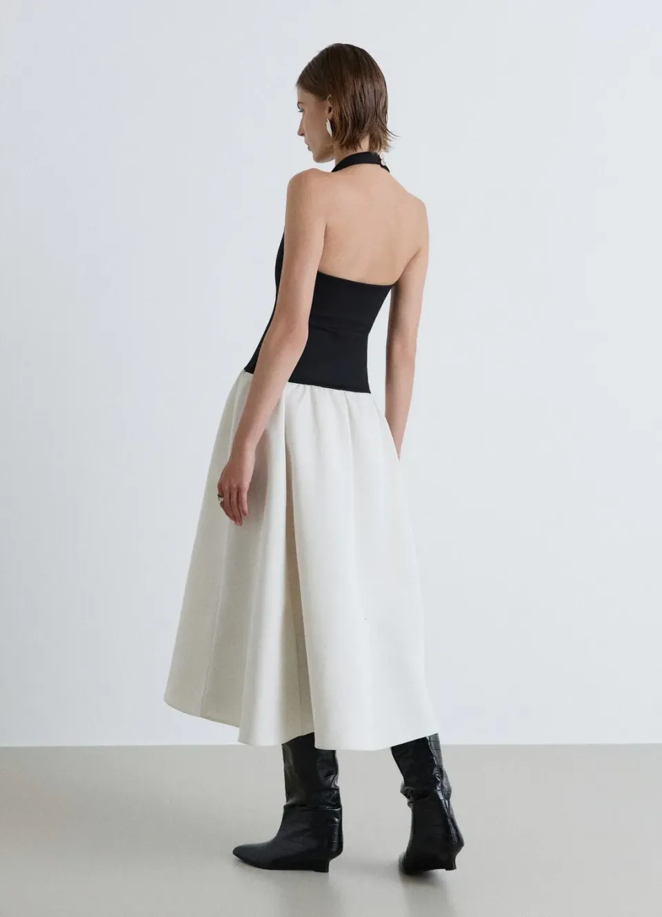 Calliope robe longue halter femme bicolore