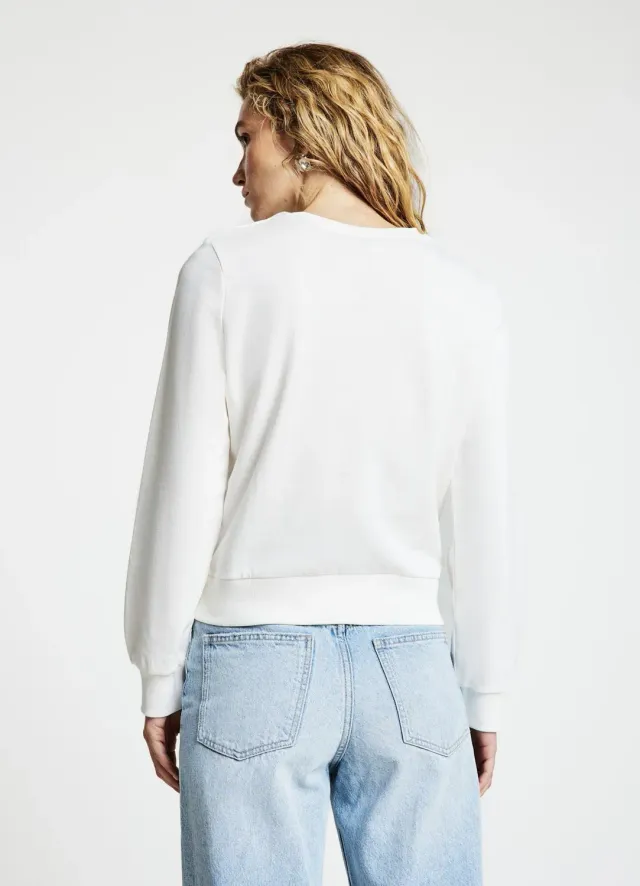 Calliope Sweat col rond à franges femme uni