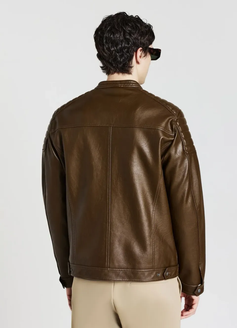 Calliope blouson biker simili cuir homme fermeture zip