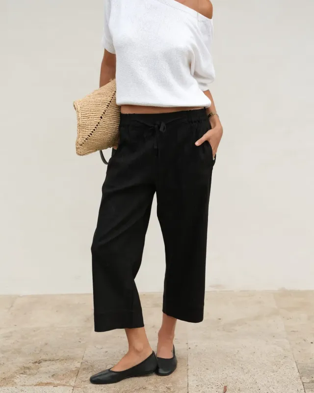 Sportscraft Rosa pantalon lin cropped stretch