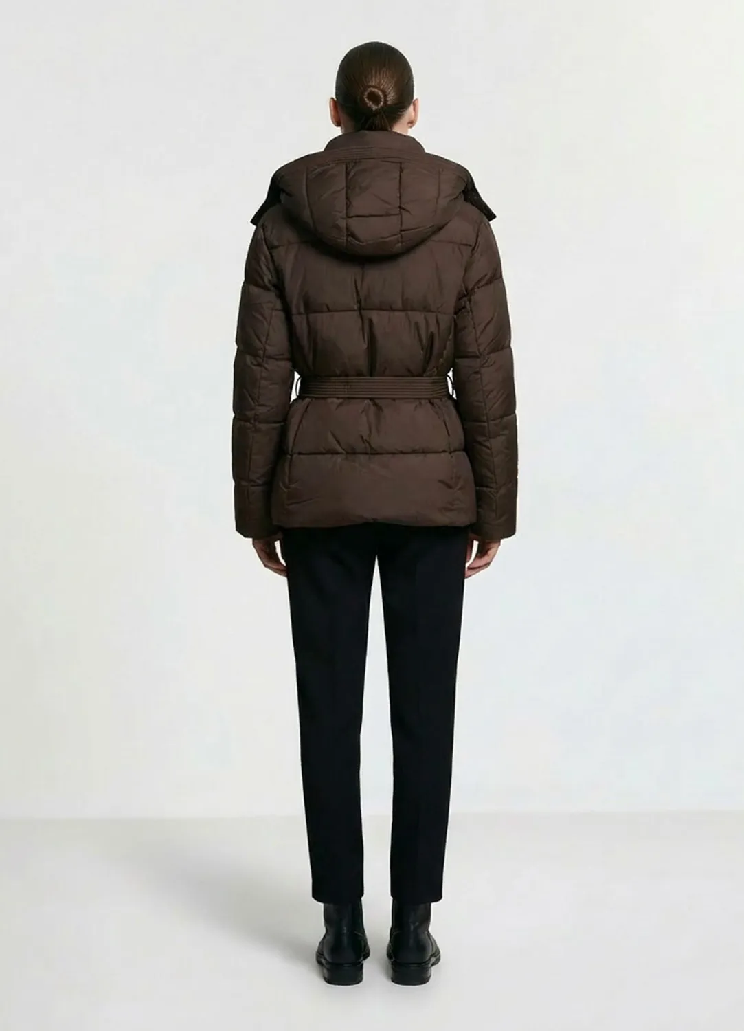 Calliope blouson matelassé capuche femme avec ceinture