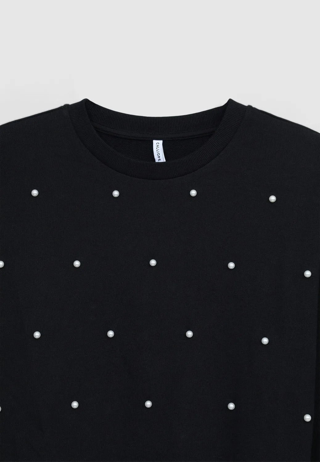 Calliope sweat col rond perles femme coton