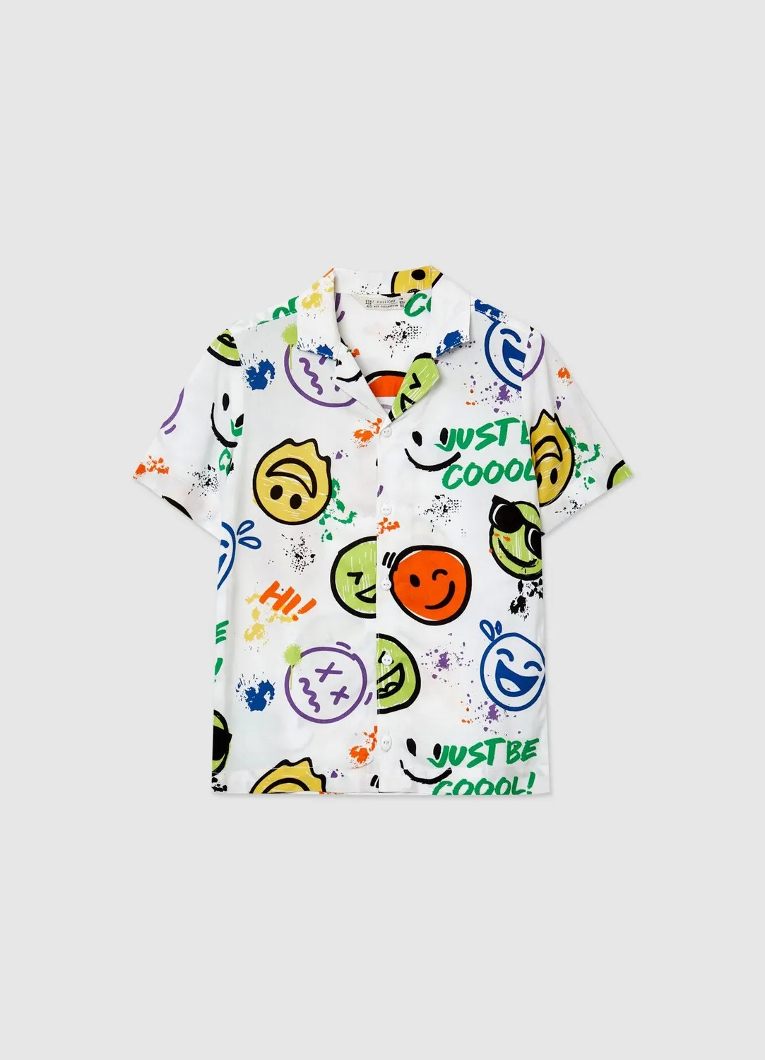 Calliope chemise garçon smileys manches courtes