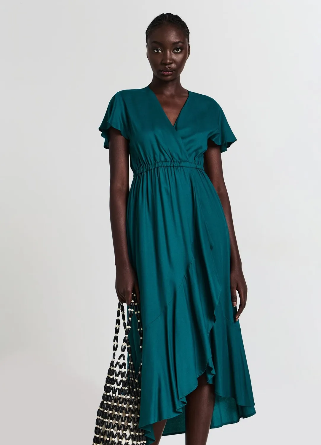 Calliope Atelier robe croisée longue à volants