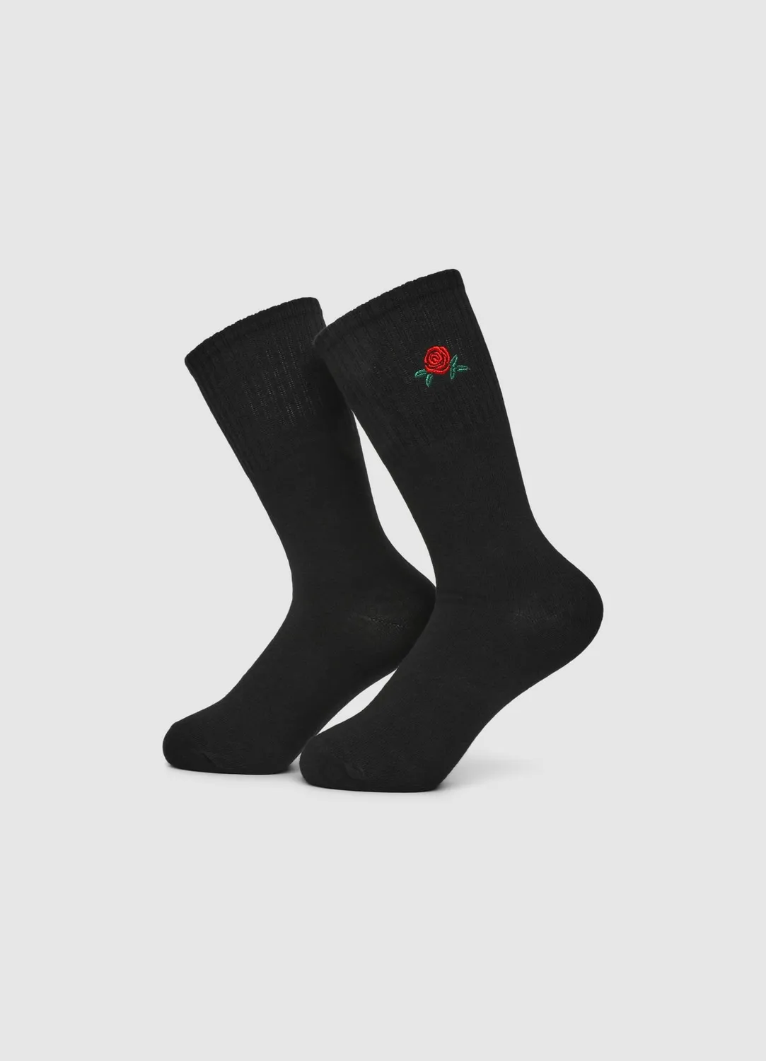 Calliope Chaussettes broderie fleur mi-mollet femme coton
