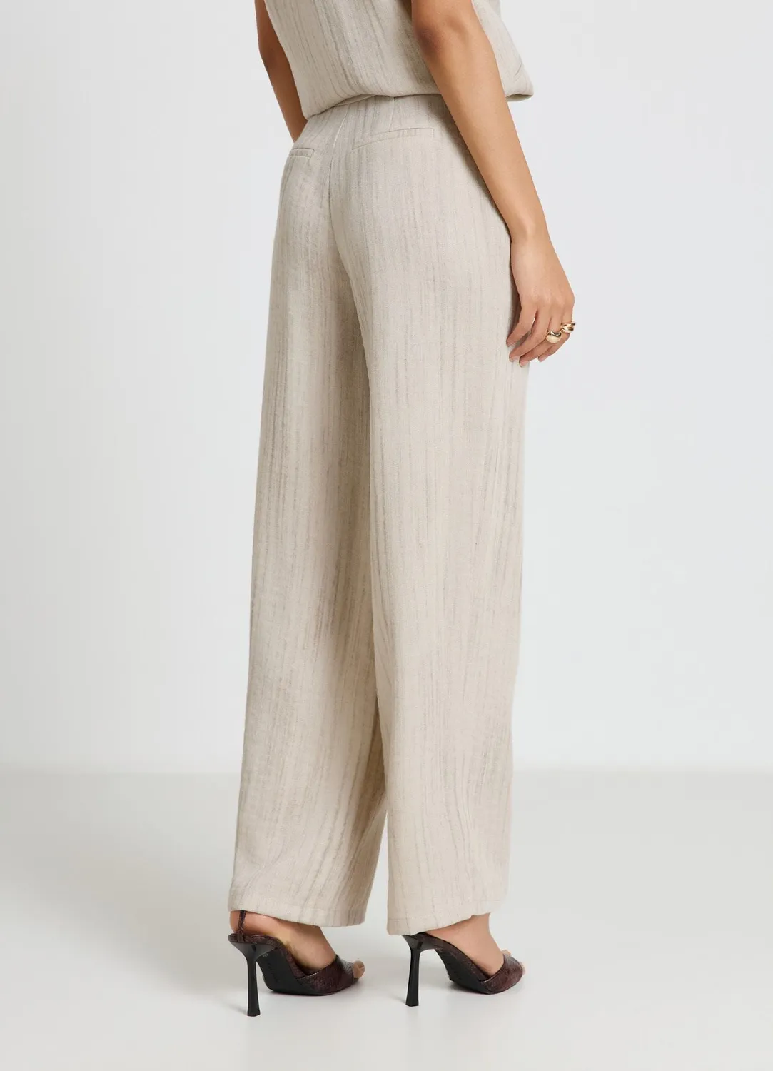 Calliope pantalon palazzo uni femme taille haute