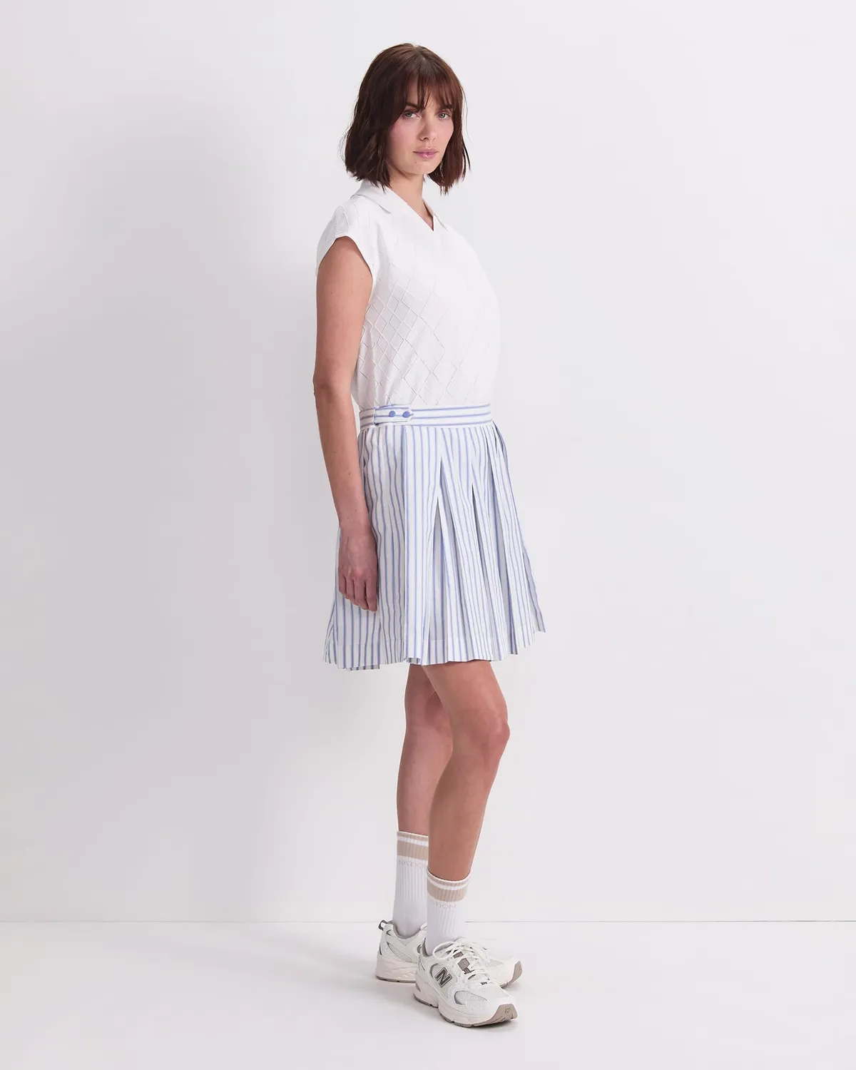 Sportscraft Logo Stripe Tennis jupe coton plissée