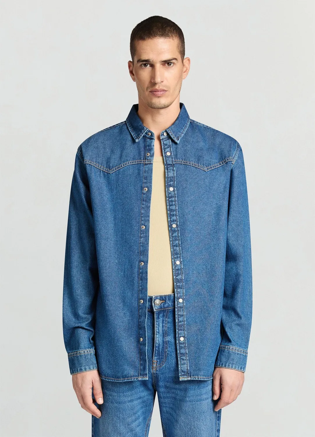 Calliope Chemise denim boutons femme western