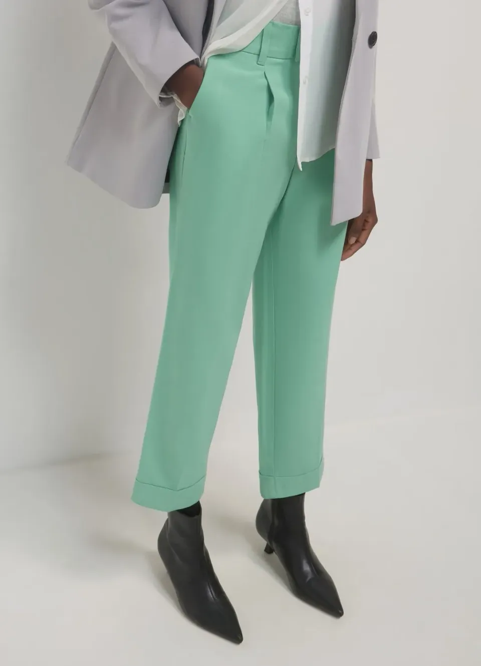 Calliope pantalon classique femme revers élastique