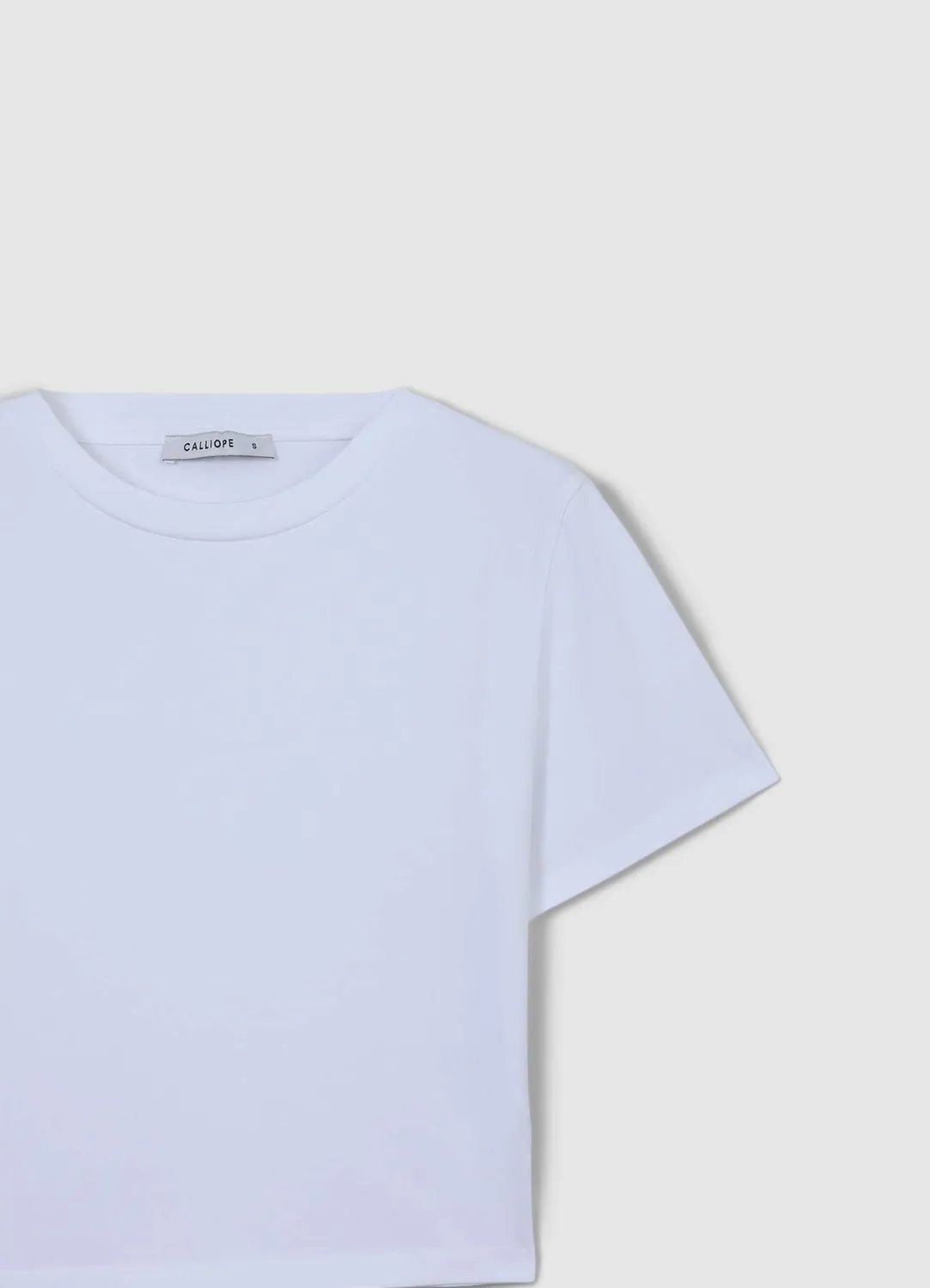 Calliope T-shirt crop femme coton uni