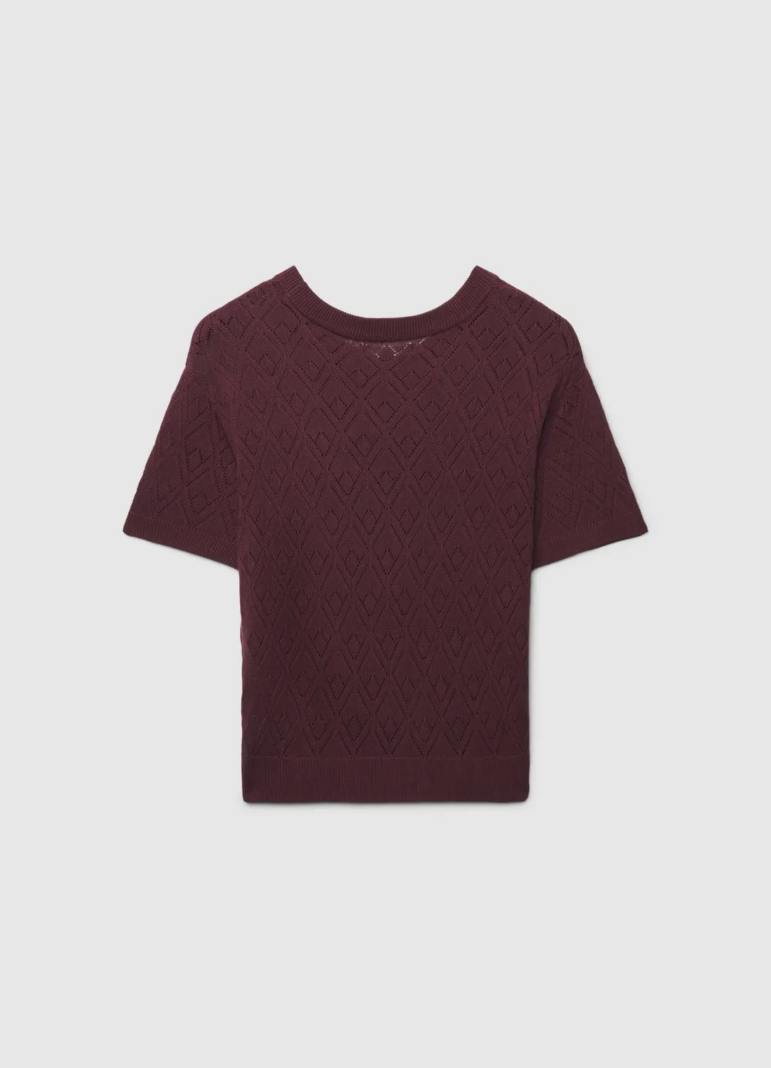 Calliope t-shirt ajouré femme col rond manches courtes
