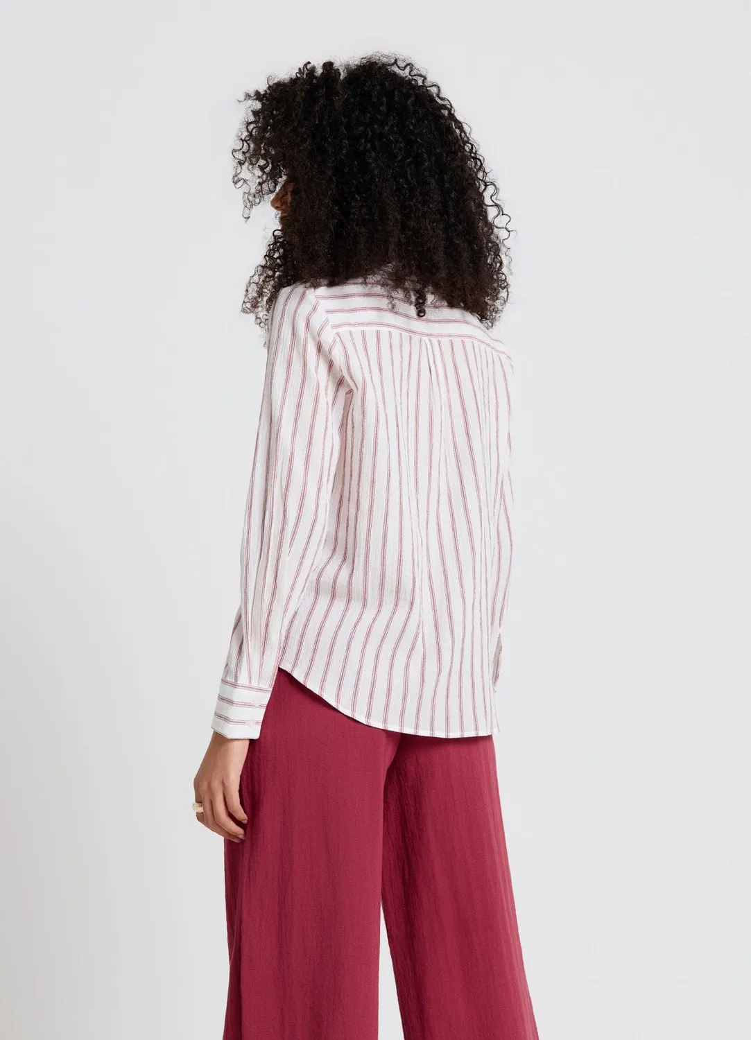 Calliope chemise rayée femme chemisier col coréen