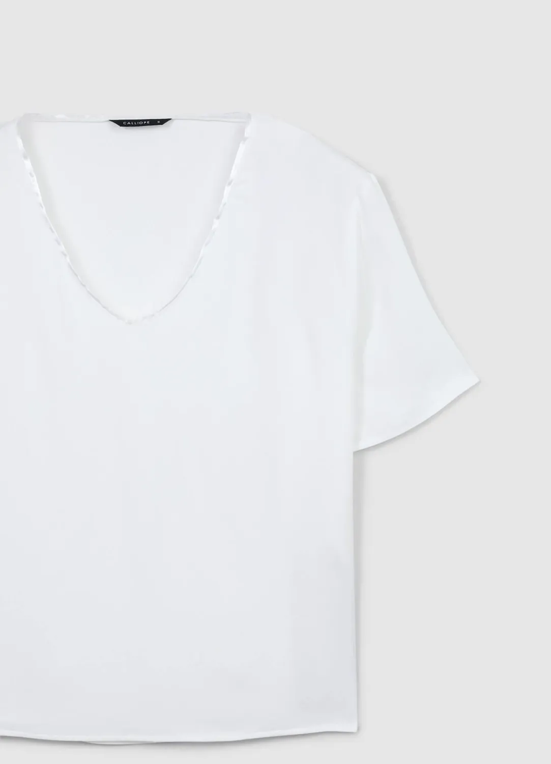 Calliope blouse femme col large manches courtes