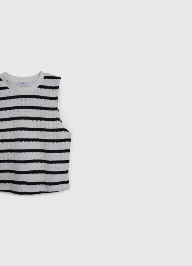 Calliope débardeur maille femme rayé coton