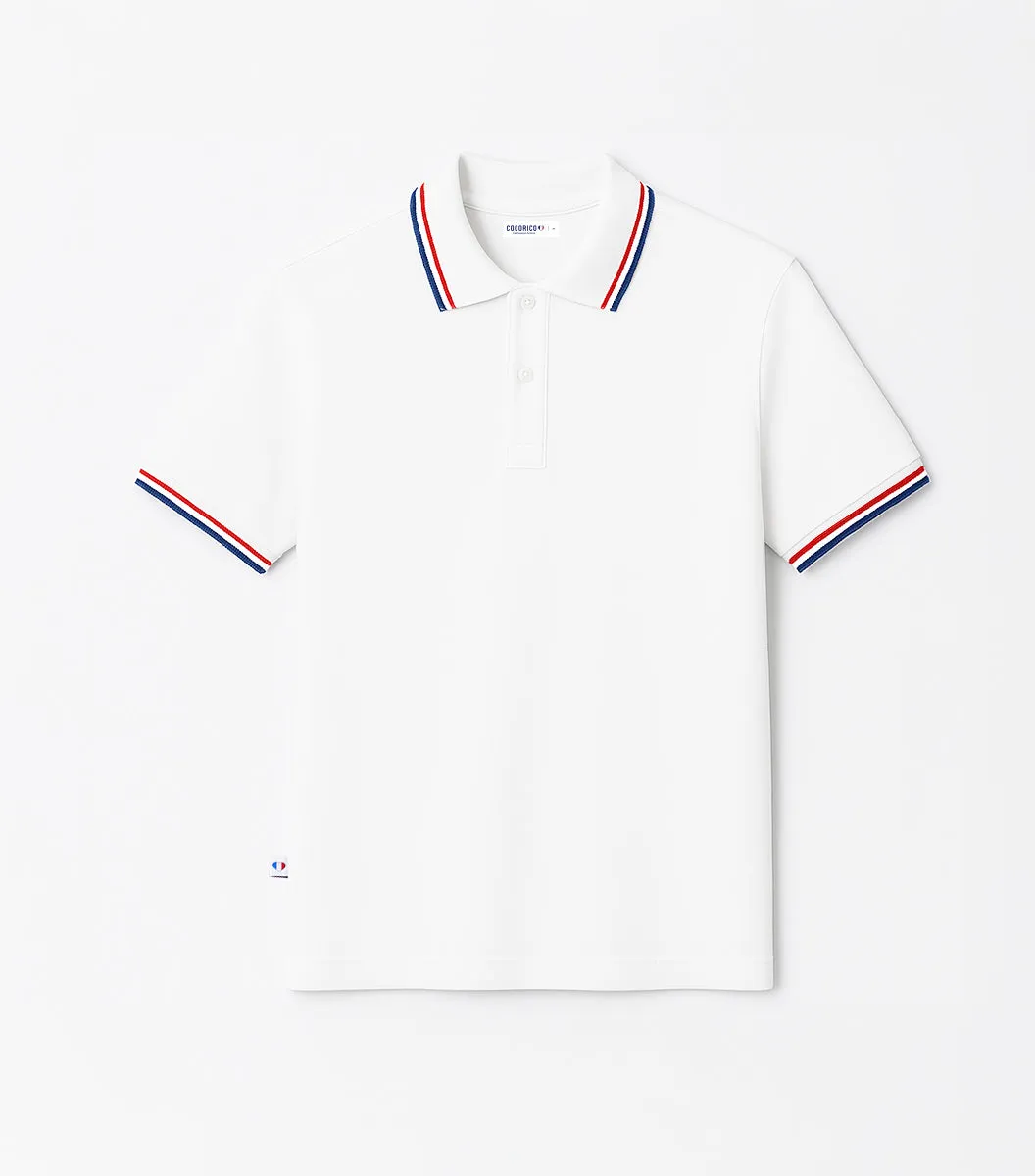 Cocorico Intemporel Supporter Blanc polo homme coton