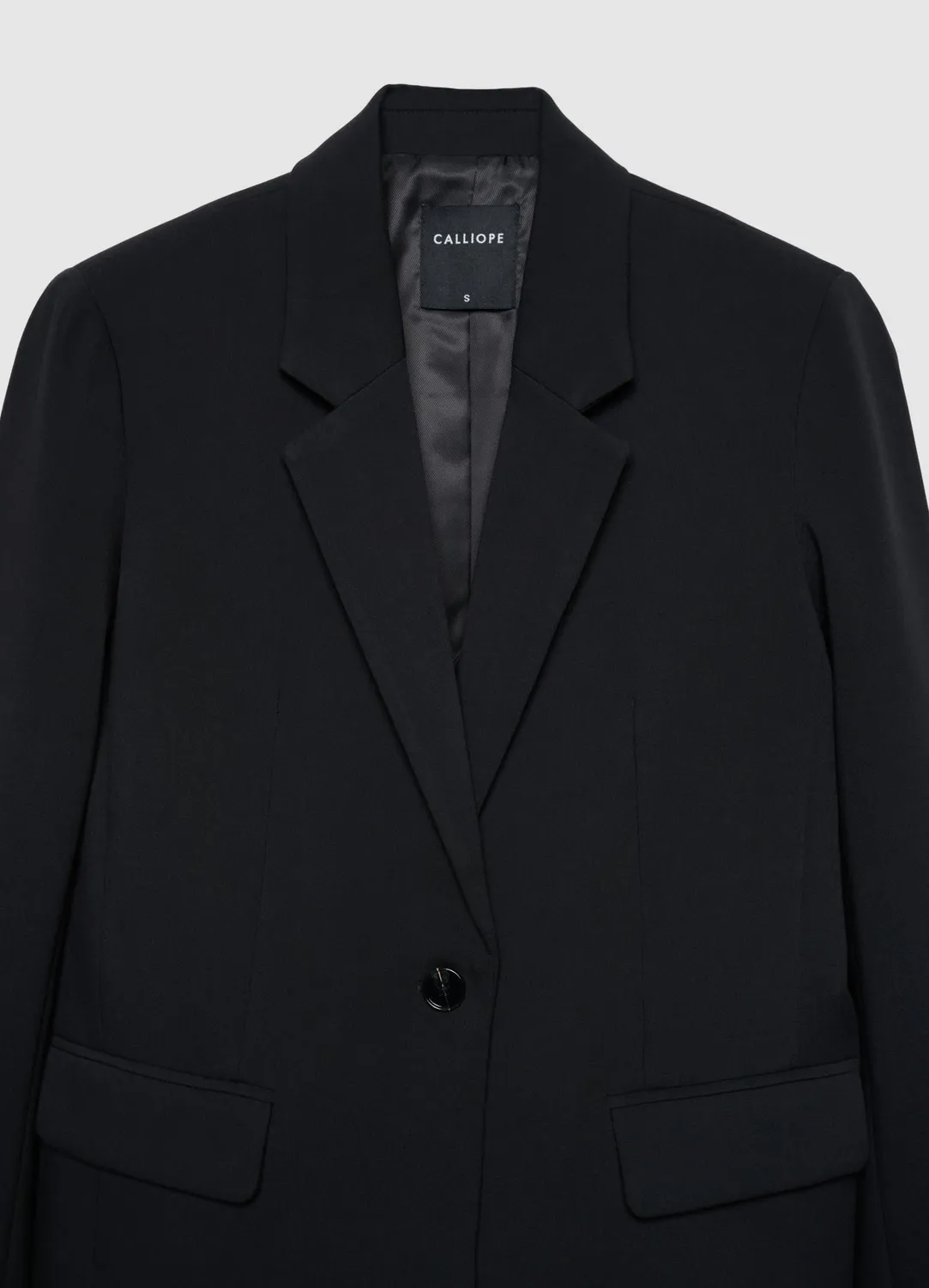 Calliope blazer uni femme un bouton épaules larges