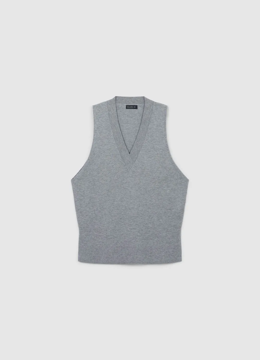 Calliope gilet femme col V sans manches uni casual